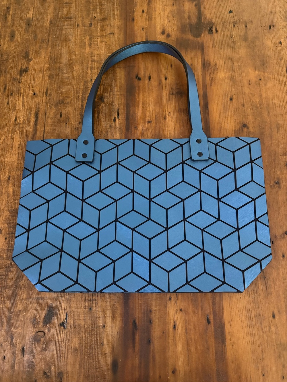 Patrizia Luca Electric Blue Slanted Square Geometric Tote Shoulder Bag NWOT